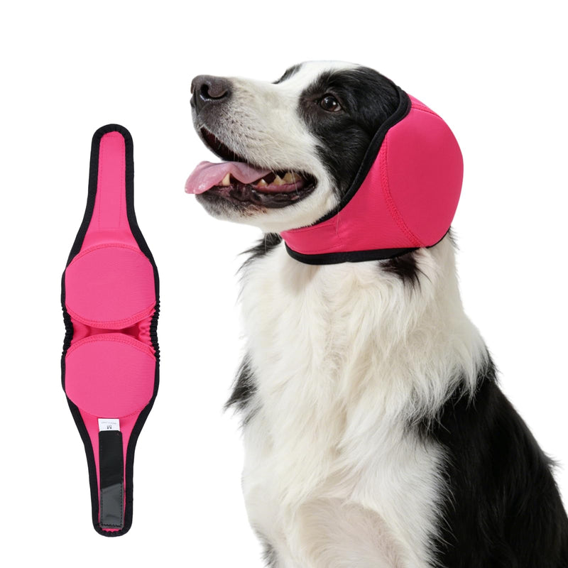 Dog Ear Covers for Bath,Shower,Elastic Dog Ear Muffs Noise Reduction Anxiety Relief,No Flap Ear Wrap Calming Hood for Grooming,Blow Dry,Thunder,Waterproof Ear Protection for Dogs(Pink,S) Pink S (Head Circle:10"-15")