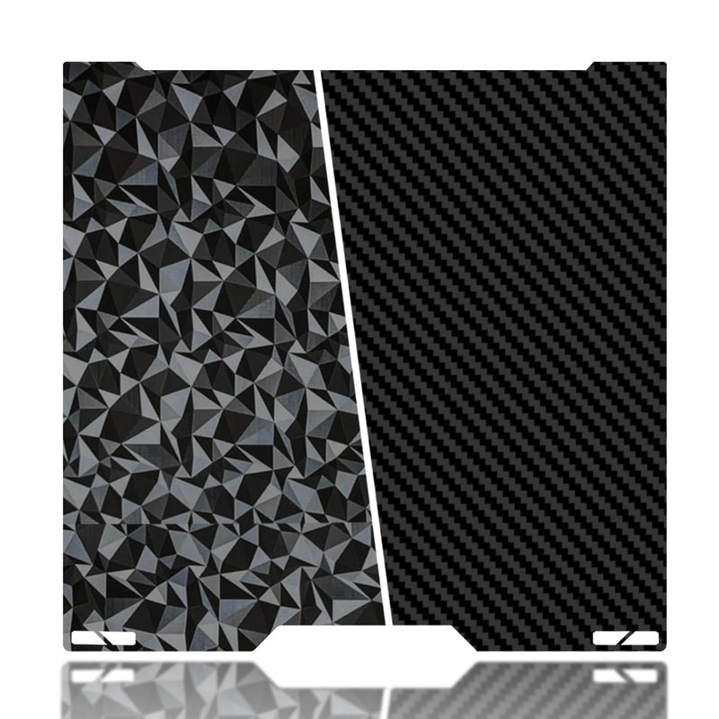 335x325mm 3D Printer Build Plate Smooth PEO+Smooth PET Spring Steel Sheet for Bambu Lab H2C/A2L Heated Bed (Carbon Fiber + Diamond Pattern) Smooth Diamond PEO+ Carbon Fiber PET 335x325mm