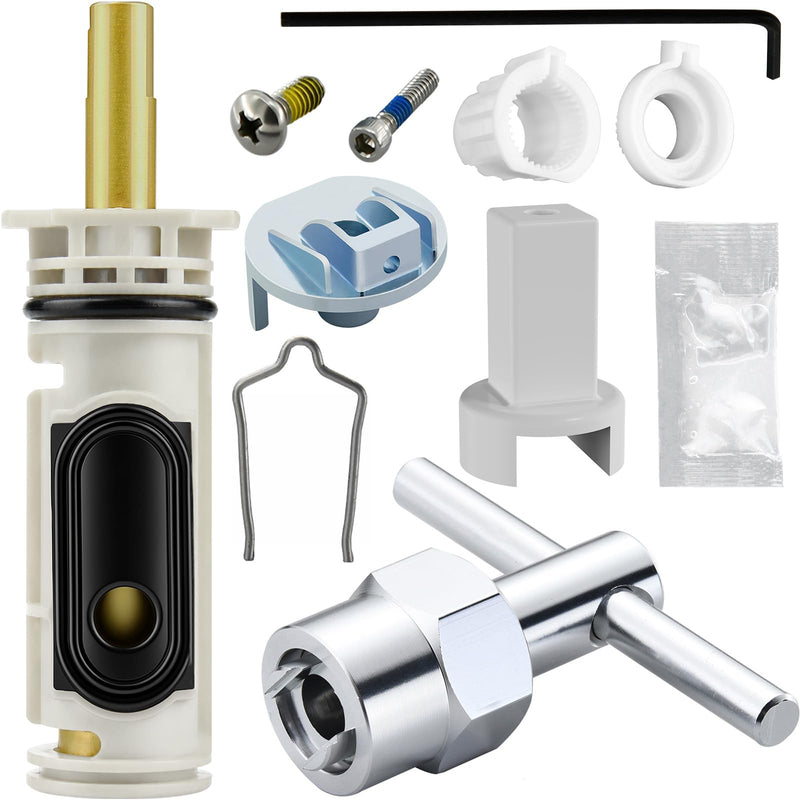 Shower Cartridge Compatible with Moen 1222 Replacement Cartridge for Posi-Temp Pressure Balancing Valve Repair with 104421 Removal Tool, Metal Handle Adapter, Temp Limit Stop for Shower Tub