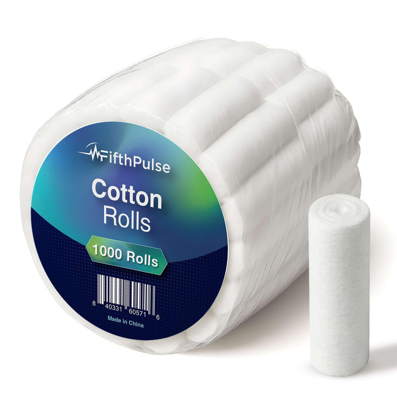 Dental Cotton Rolls, 1000 Count - Nose Bleed Stopper for Kids and Adults - Non Sterile and Absorbent Cotton Mouth and Nose Plugs for Dental Work, Wisdom Teeth, and More 1,000 Count