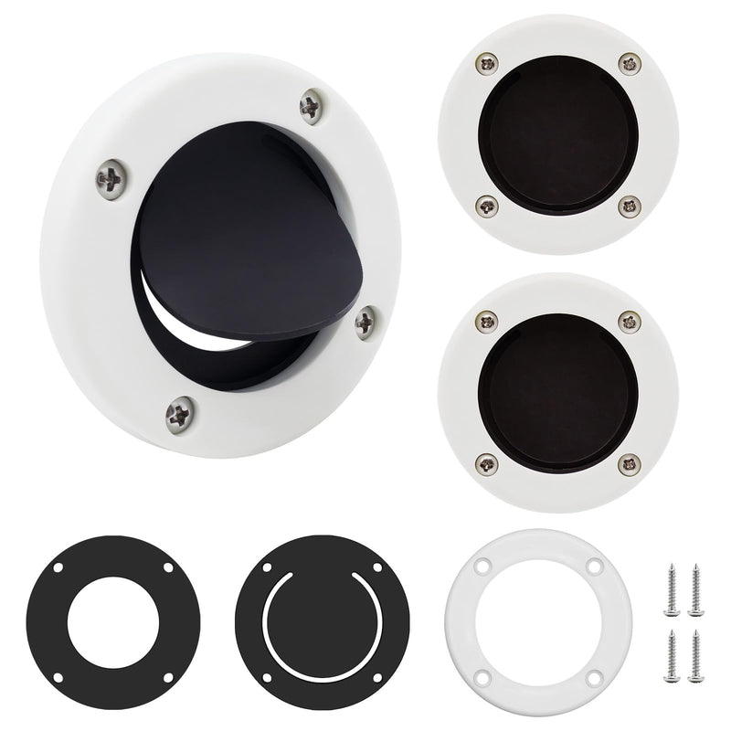 Boat Scuppers, Boat Self-Bailing Cockpit Mounted Scupper Valve Kit, Includes 2-7/8 inch Rubber Flapper Valve, Gasket, Retainer Ring and Screws, Suitable for Yachts, Fishing Boats, RVs 4 Packs