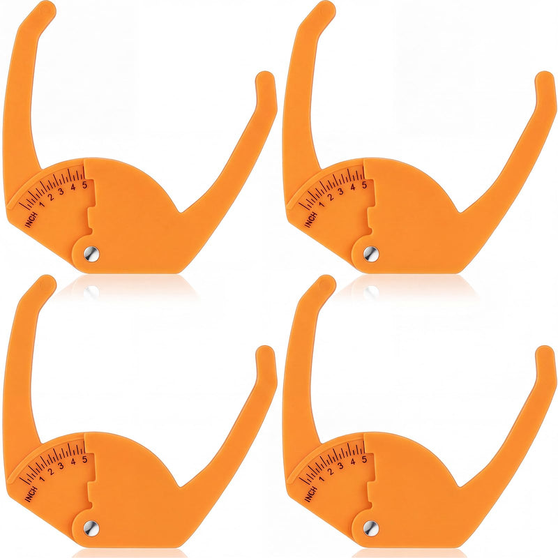 4 Pcs Plastic Pocket Caliper 7" Range Tree Caliper Measuring Tool for Onion, Fruit and Vegetable Diameter Measurement, 1/4 Inch Scale, Red, Easy to Read, Portable to Carry (Orange) 4 Orange