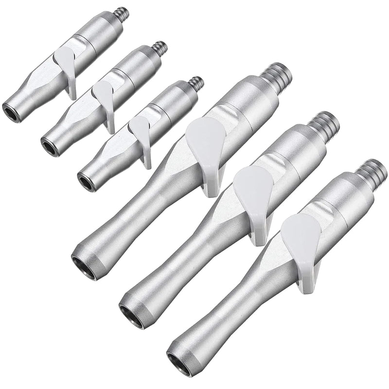Dental Saliva Ejector Suction Valve Adapters 6 Pack, Universal HVE/SE Tip Adaptor with Strong & Weak Suction Control, Autoclavable Aluminum Dental Suction Valves for Dental Clinic Lab