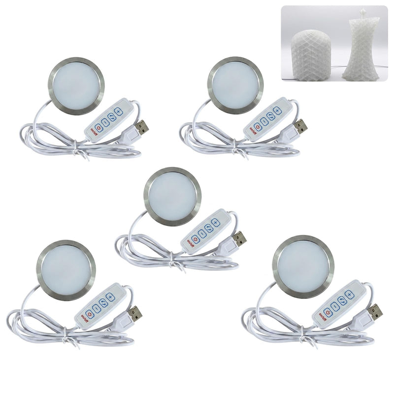 USB LED Lamp Kit 001 for 3D Printed Projects, High-Brightness Backlight Board for Lithophane & Night Light, Compatible with Bambu Lab A1/P1/X1 Accessories DIY Kit. 5-Pack.