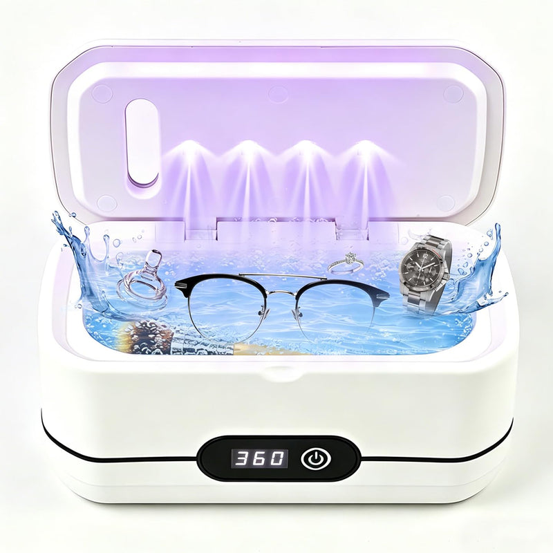 Ultrasonic Jewelry Cleaner, 45Khz Jewelry Cleaner Ultrasonic Machine for Jewelry, Eyeglasses, Rings, Watch Strap, Dentures, 304 Stainless Steel Tank, Digital Timer