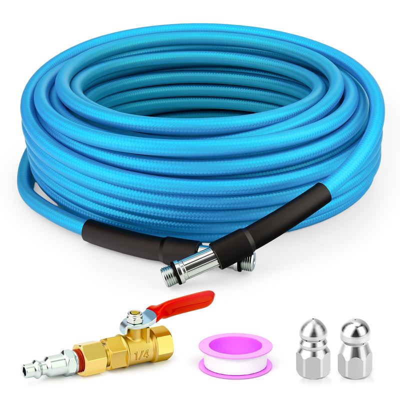 Sewer Jetter Kit, 70 FT (20M) High Pressure Drain Cleaning Hose 70 FT (20M)