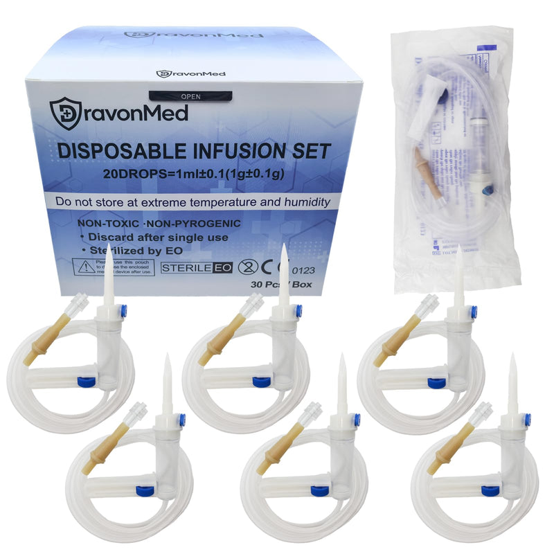 30pcs IV Extension Set, IV Tubing,60’’,Sterile Individual Packaging for Lab and Veterinary (Screw Mouth) 30pcs