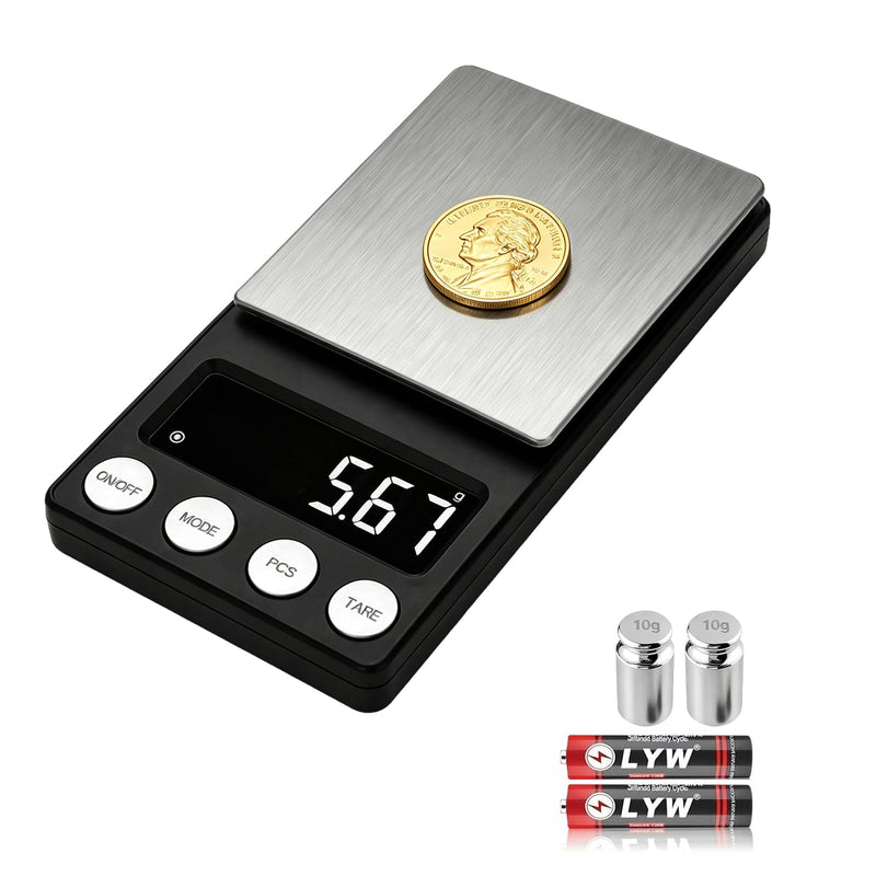 GPY Digital Coin Scale 500g x 0.01g Gram Scale 0.01g Accuracy Jewelry Scale | Coin Scale for Coin Collectors Portable Pocket Precision Scale for Gold, Jewerly, Coin, Herb, Powder with Calibration Weight