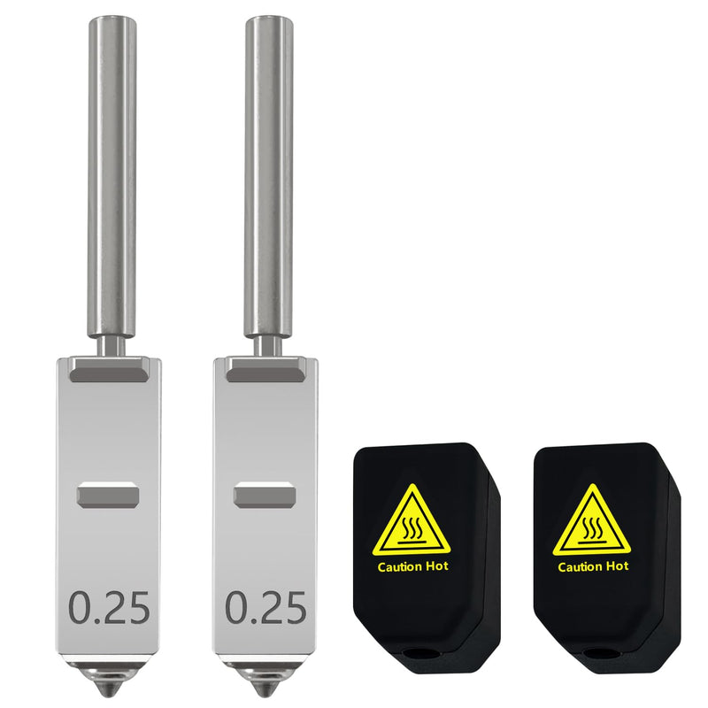 2PK 0.25mm Hardened Steel Integrated Nozzle for Anycubic Kobra S1 Max | Integrated Leak-Free, Precision Accuracy, Quick Swap Kit, High Speed 600mm/s, 32mm³/s High Flow Includes 2PCS Silicone Cover