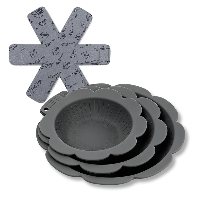 Pan Protectors&Separators for Stacking Silicone,Pan and Pot Protectors | (Include 8",10",12") 3pcs Thicker,Pan Scratch Protector Nonstick Frying Pans &More Reusable,Dishwasher Safe