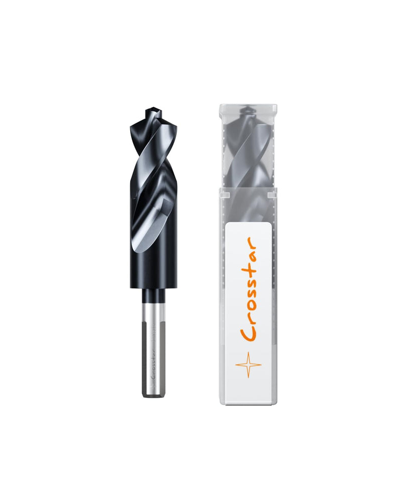 Crosstar 1 Inch Drill Bit for Hardened Metal-Industrial Grade M35 Cobalt HSS & TiAlN Coating, 135°Bullet Point for Stainless Steel Cast Iron Alloy Steel, 1/2" Reduced Shank, 6" Total Length 1Inch