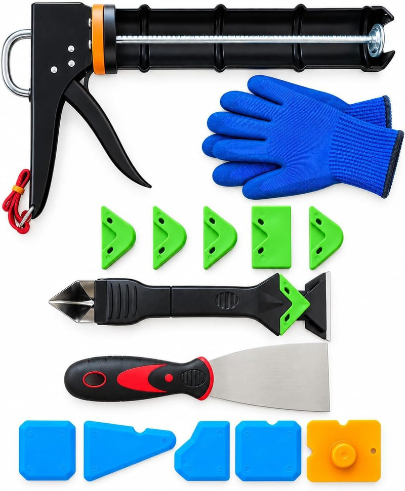7-Piece Caulking Kit with Caulk Gun