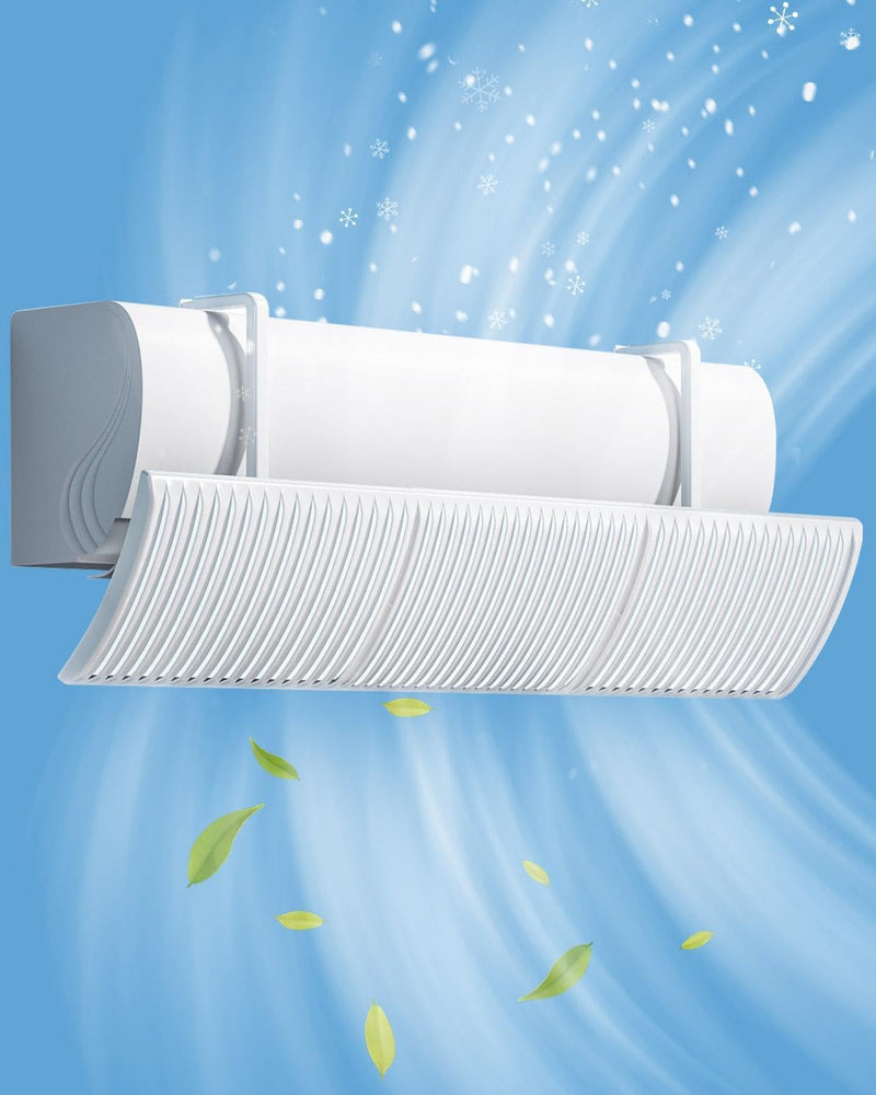 Air Conditioner Deflector, Mini Split Air Deflector Adjustable Anti Direct Blowing, No Drill AC Deflector ABS for 24-40in Wall Mounted Air Conditioner Bedroom Office Home UEMUSI White