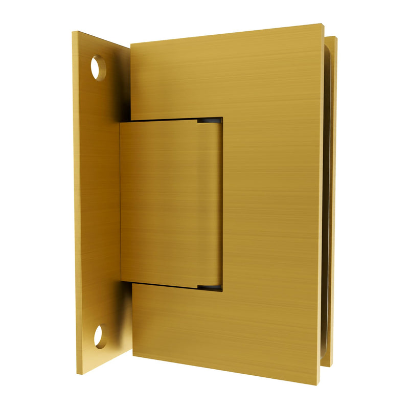 Brixwell Wall Mount Full Back Plate Hinge with 5 Degree Preset, Satin Brass