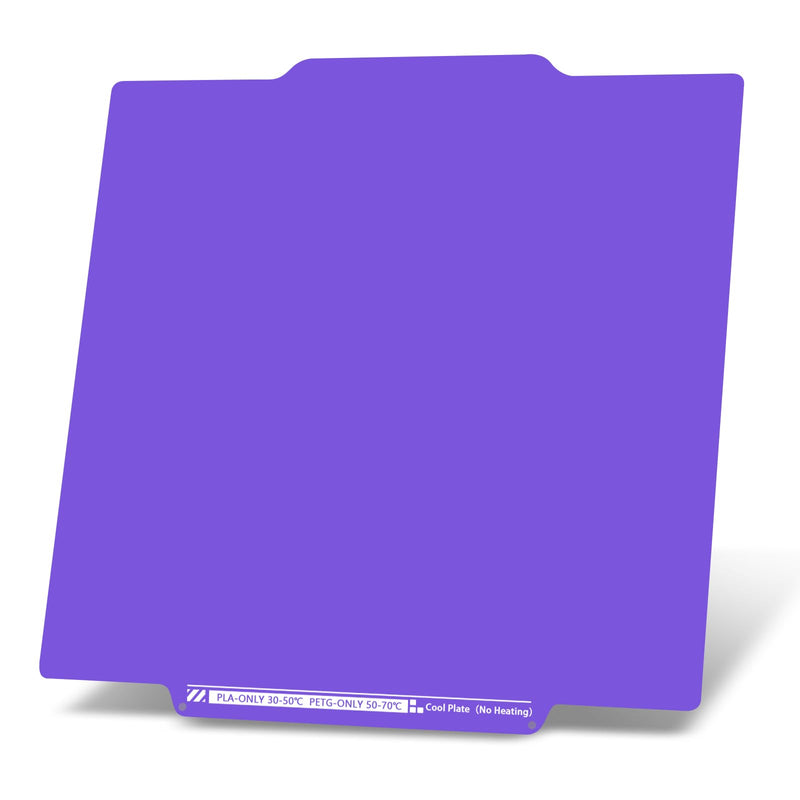 Cool Build Plate for FLASHFORGE Creator 5/Creator 5 Pro No Heating No Glue Purple Cold Low Temperature Double Sided Smooth PEI Sheet Flexible Spring Steel Plate Removable Platform