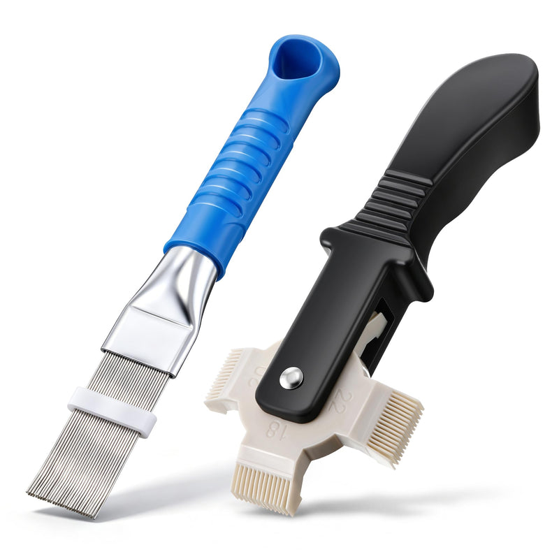 2 Pcs AC Fin Comb Repair Kit with Coil Cleaning Brush