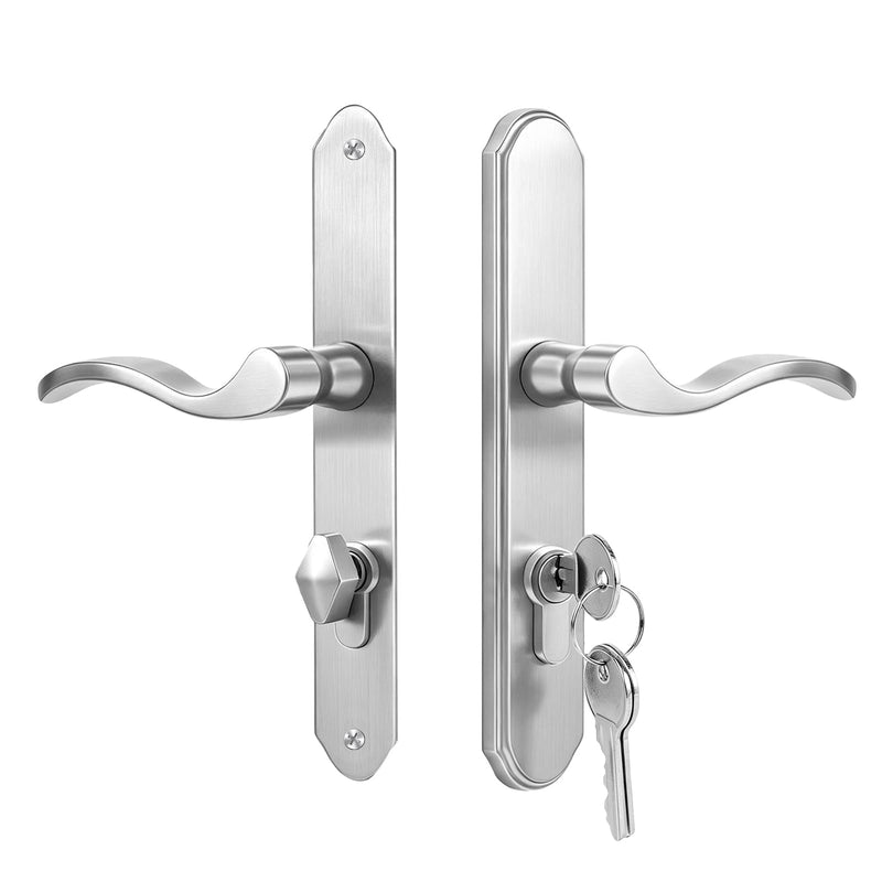 Storm Door Handle Replacement, Screen Door Handle Complete Set,Satin Nickel Satin Nickel