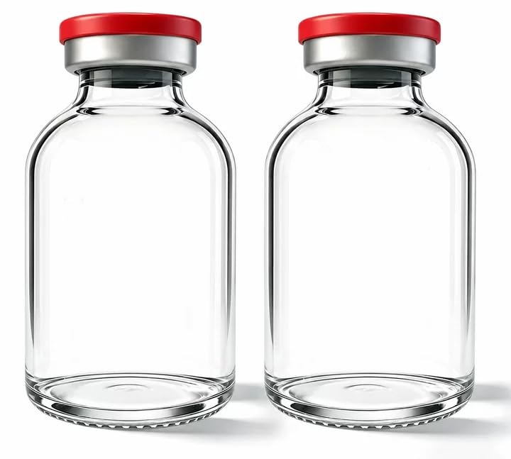 Sterile Empty Vials with Self Healing Injection Port,with Flip Off Aluminum Cap,Sterile Package (30ml,2)