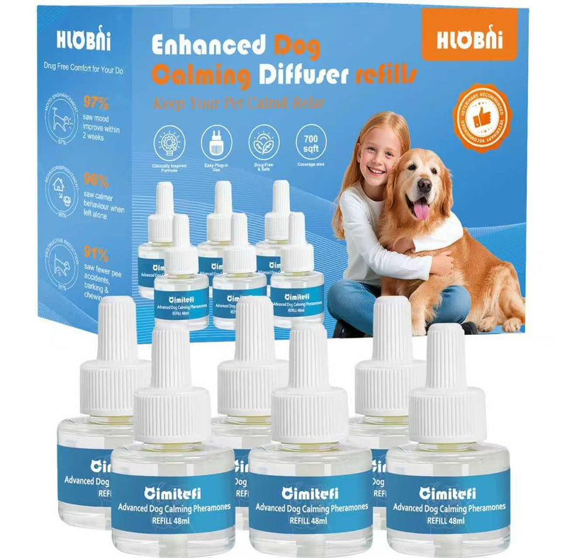 Dog Calming Diffuser Refills 6 Pack (Up to 180 Days) – Comforting Pheromone Refills for Anxious Dogs, Helps Reduce Barking, Chewing & Separation Stress, Fits Most Diffusers (48ml Each)