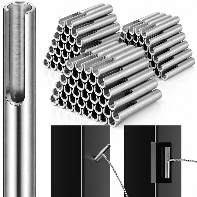 Yaocom 120 Pack 316 Stainless Steel Invisible Cable Railing Kit, 1/8''