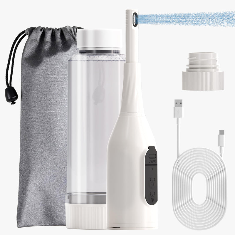 Portable Bidet for Travel, Rechargeable Electric Travel Bidet with Dual Spray Modes, 360°Adjustable Nozzle, High Pressure Cleaning, USB-C Charging, IPX7 Waterproof for Camping Postpartum Hygiene White
