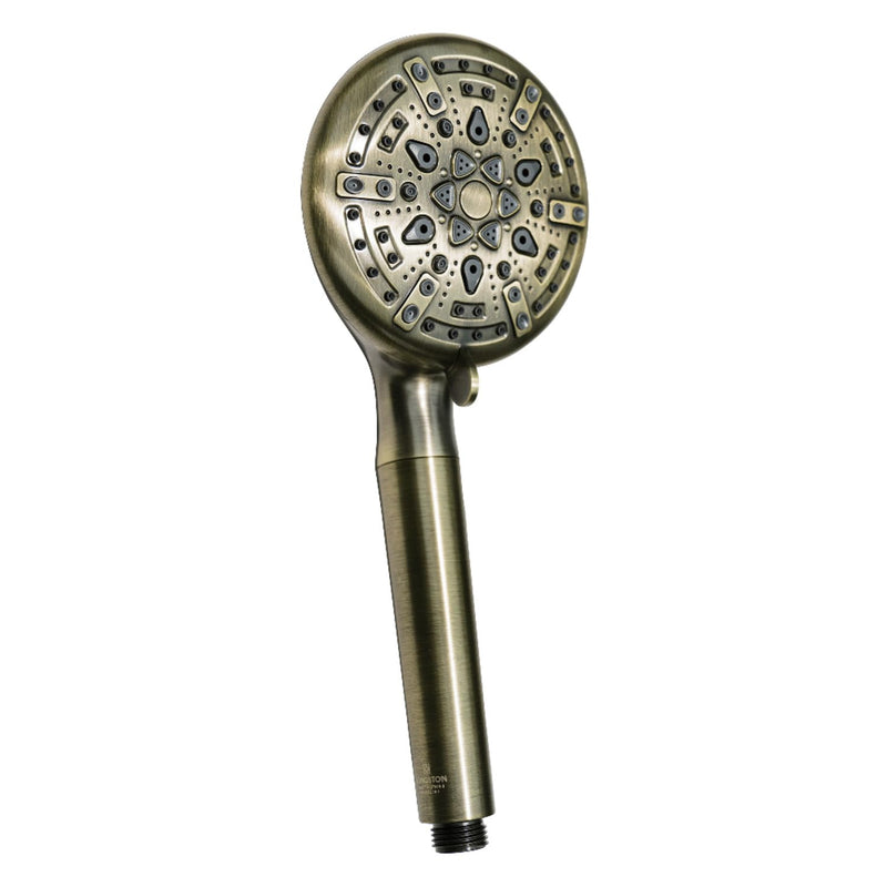 Kingston KXH936A3 9-Function Hand Shower with Power Wash, Antique Brass 4-15/16" (L) x 3-1/8" (W) x 11-3/4" (H)