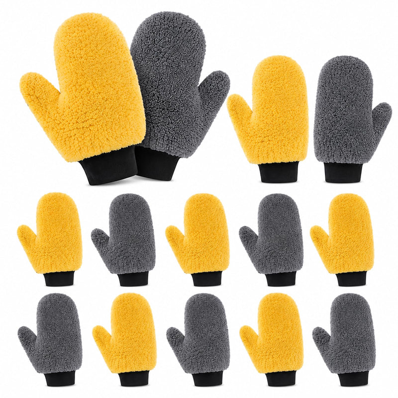 10 Pcs Paint Mitt Gloves Cleaning and Dusting Mitt with Thumb Painter and Decorating Gloves Reusable Coral Fleece Car Wash Mitt Deck Stain Applicator for Painter Decorators