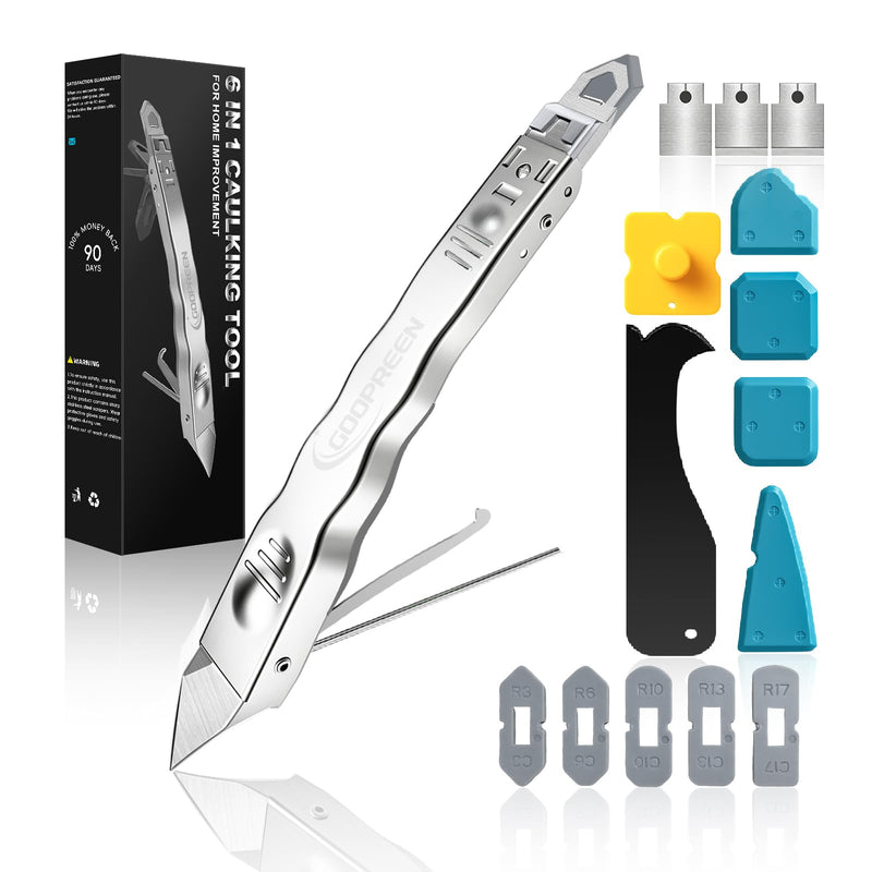 6 IN 1 Caulking tool,Stainless Steel caulk tool & silicone caulking tool
