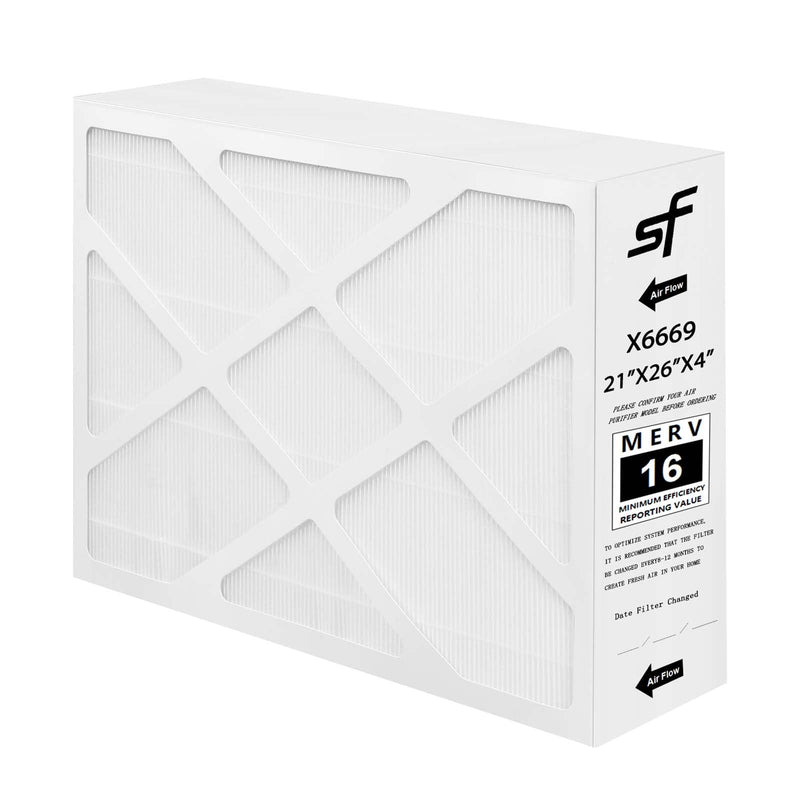 Upgraded X6669 Merv 16 Filter 21x26x4 Furnace Filter Compatible with Lennox X6669,X6667 21x26x4 Merv 16 Filter 21''x26''x4'' PCO-20C PureAir,1-Pack
