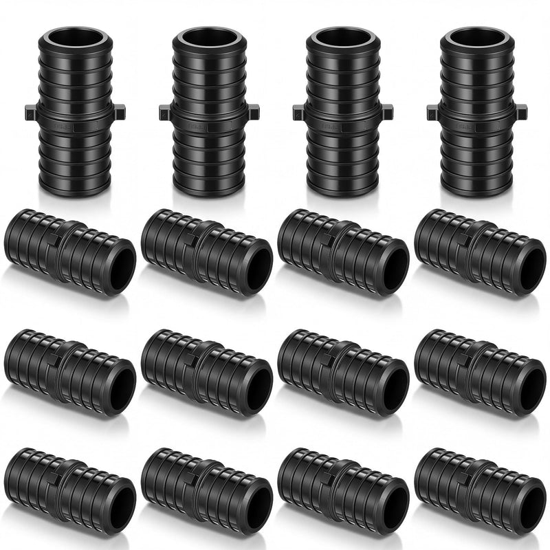 16 Pack 1 Inch Poly PEX Crimp Coupling with Position Tab, PPSU 1'' 16