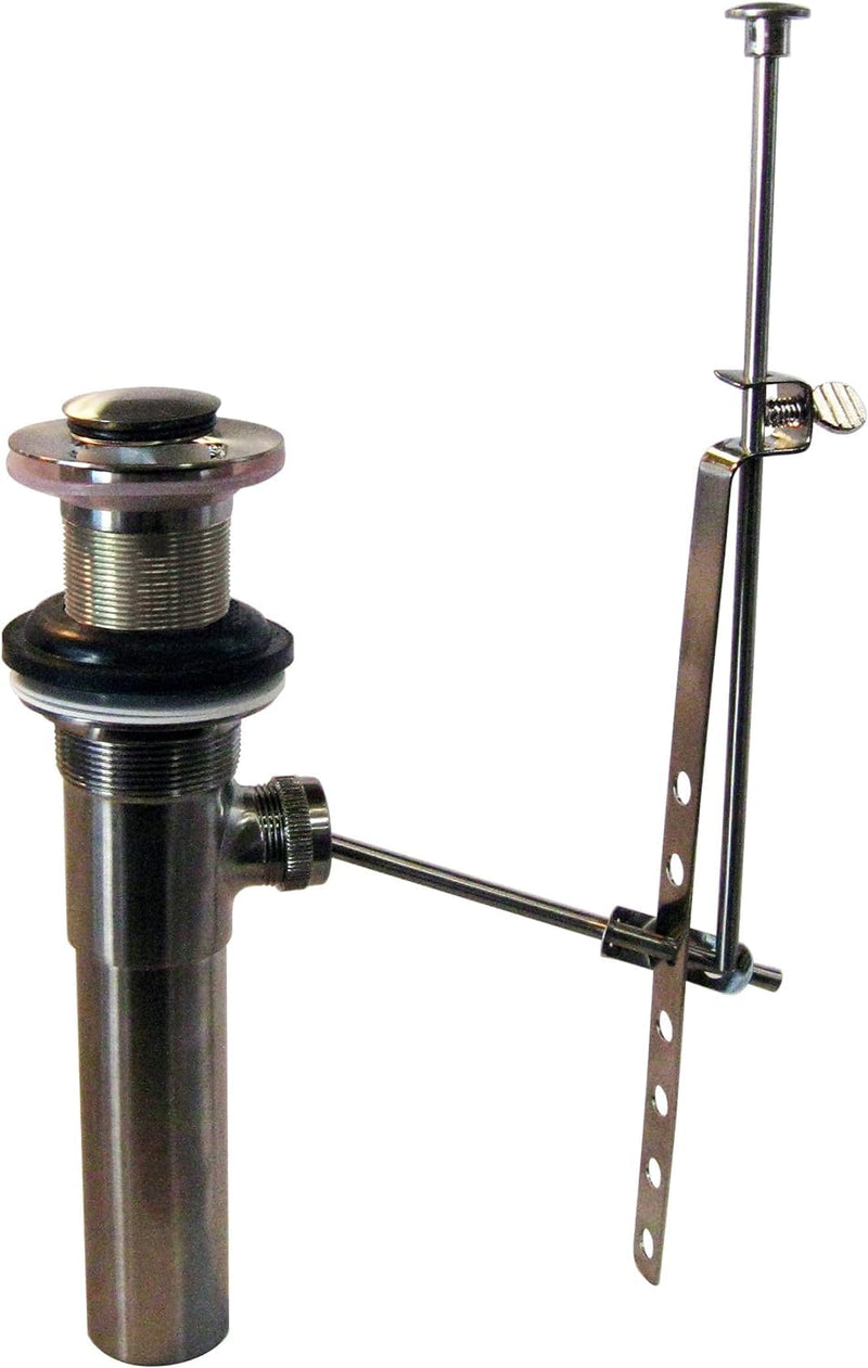 Westbrass A412-12-07 Pop-Up Bathroom Sink Drain Assembly Stopper with Lift Rod Without Overflow Holes-Exposed, Satin Nickel