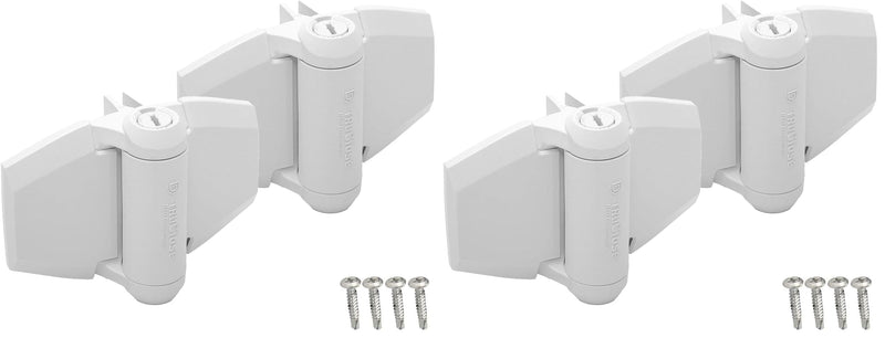 D&D Technologies TCA3L2S3WTS TruClose Regular Duty Self Closing Gate Hinge, for Wood and Vinyl Gates up to 66 Pounds, with Alignment Legs, for Square Gate Frame and Post, White, 2 Count (Pack of 2) For Wood, Vinyl Gates & Fences (Pack of 2)