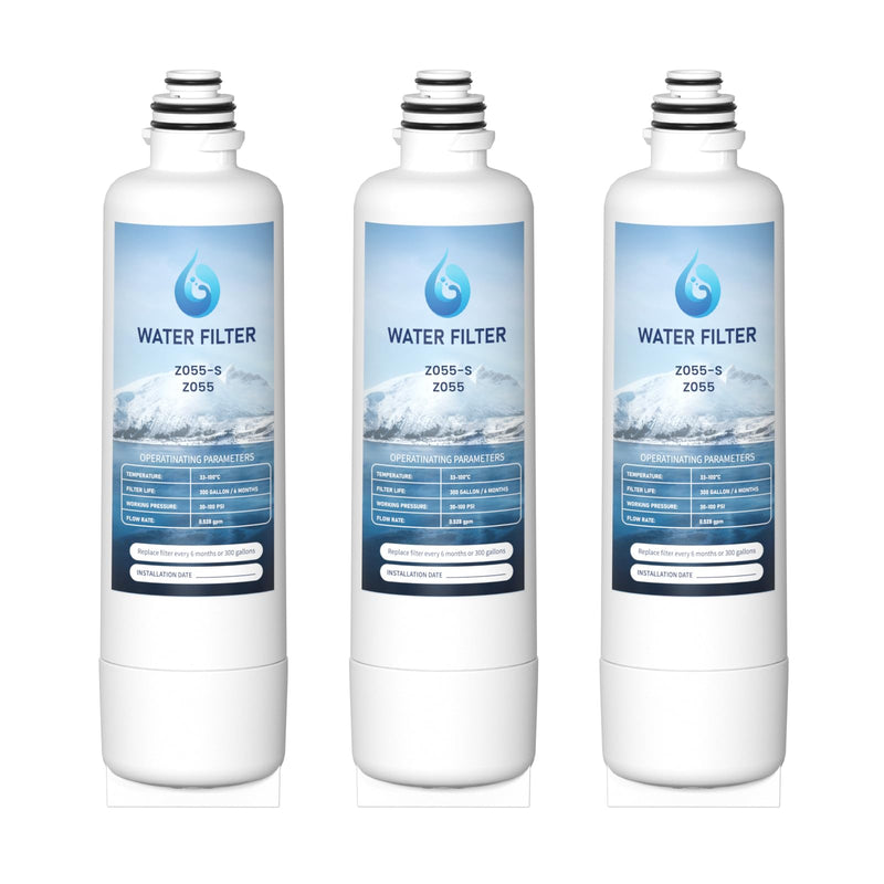 Water Filter Replacement Compatible with Bosch Ultra Clarity Pro BORPLFTR50, BORPLFTR55, 12033030, 12028325, 11025825, 11032531, B36CT80SNS, B36CL80ENS, WFC100MF, WFS200MF, RA450022 Pack of 3