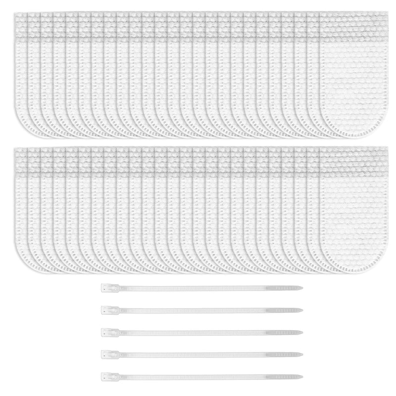 NQEUEPN 50pcs Faucet Filter Cotton Bags with 5 Ties Attachment for Kitchen