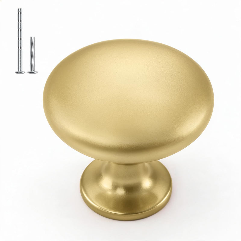 homdiy 50 Pack Gold Round Solid Zinc Alloy Cabinet Knobs