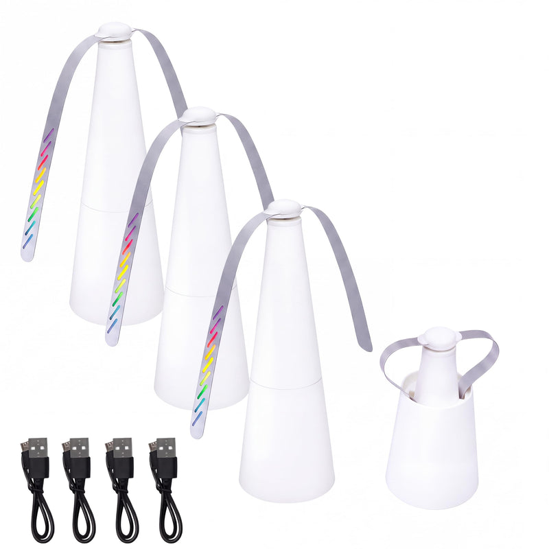 Rechargeable Fly Fans for Table - Suitable for BBQs, Picnics, Camping, Parties, and Outdoor & Indoor Dining (White, 4 Pcs) White 4-Pack