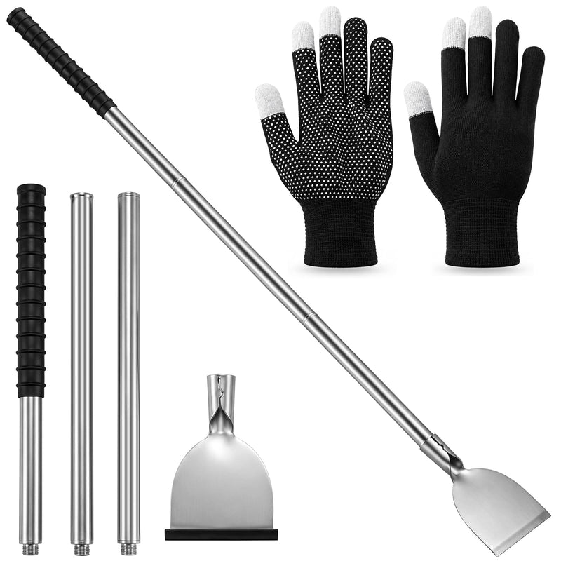 Frienda 56'' Stainless Steel Floor Scraper Tool with Detachable Long Handle