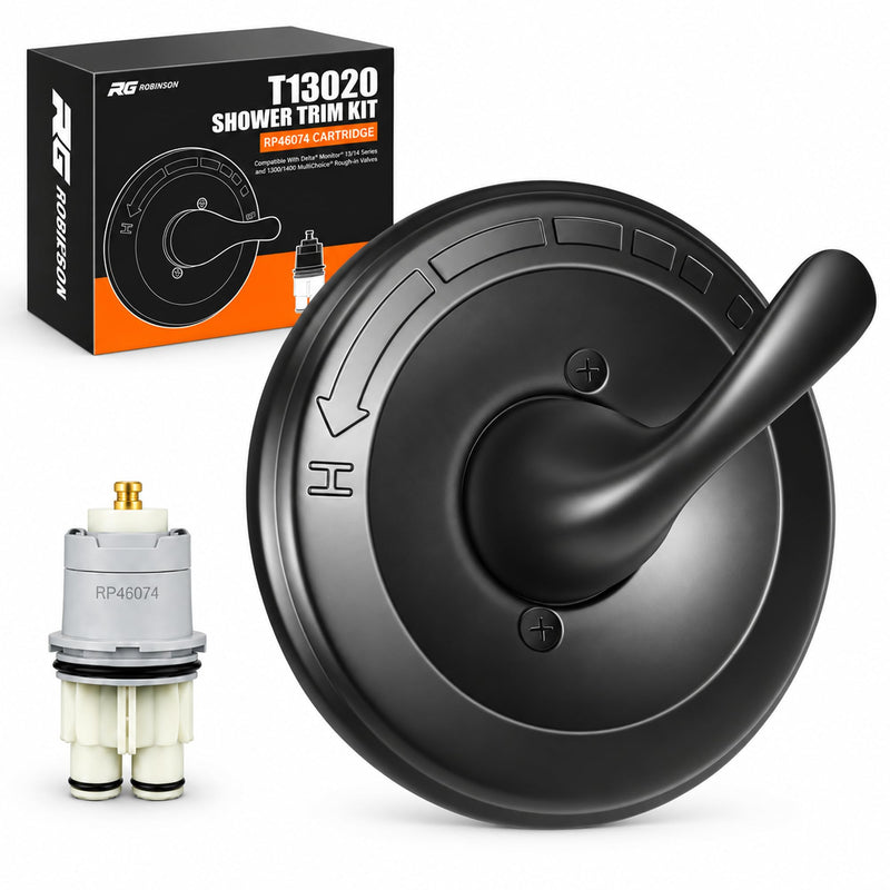 T13020 Shower Trim Kit with RP46074 Cartridge, Matte Black Valve Trim