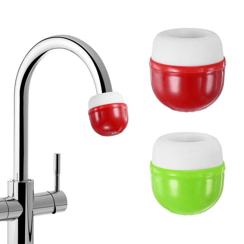 M METERXITY 2-Pack Mushroom Shaped Faucet Water Filter, Red/Green