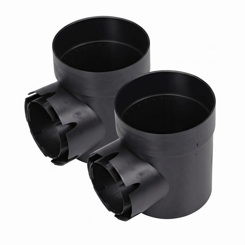 NDS 101* Round Spee-D Catch Basin Drain, 1 Outlet, Connects to 3-Inch and 4-Inch Drain Pipes, Manages Light Water Flows, 6-Inch, Plastic, Black (Pack of 2) 6 inches (L) x 1 inch (W) x 1 inch (H) (Pack of 2)