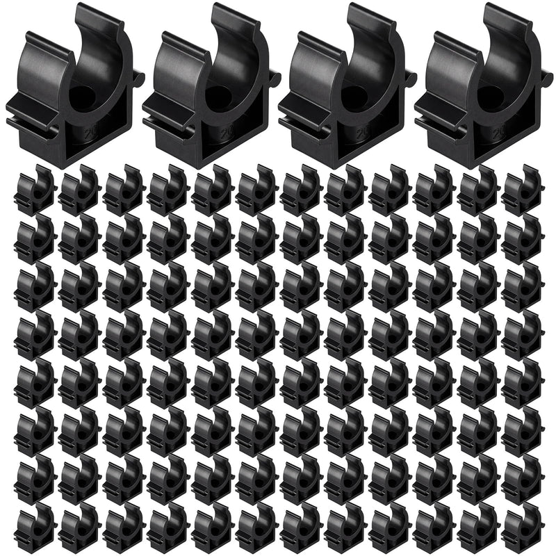 Sliner 100 Pack 1" Pipe Clips for Compressed Air Lines Pex Clamps, Black 1"