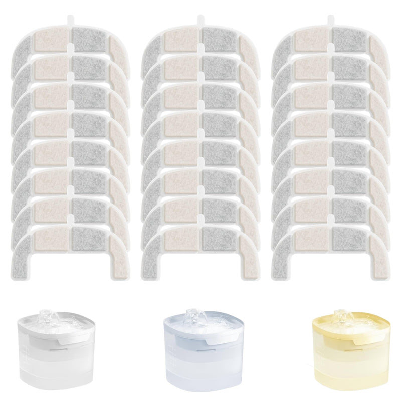 24 Pack Cat Water Fountain Filter Fit for Cheerble Elfin E1 Lite (2L/67oz) 24