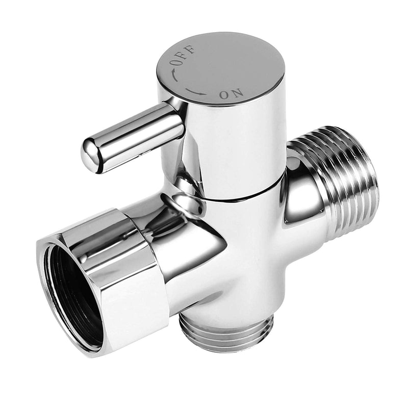 Bidet T Adapter with Shut-off Valve: 3 Way Brass T-valve for Bidet 7/8”X 7/8”X 1/2” - Tee Connector Leakproof Adjust Water Pressure Toilet Attachment Bathroom Installation Metal