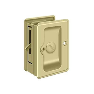 Deltana SDLA325U3-UNL HD Pocket Lock, Adjustable, 3 1/4"x 2 1/4" Privacy in Unlacquered Brass