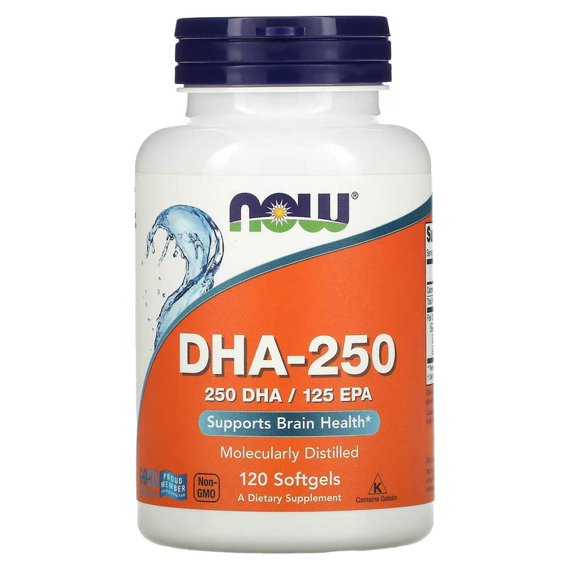 Now Foods DHA 250mg EPA 100mg Fish Oil Concentrate Fish Oil Omega-3 - 120 Capsules - NewNest Australia
