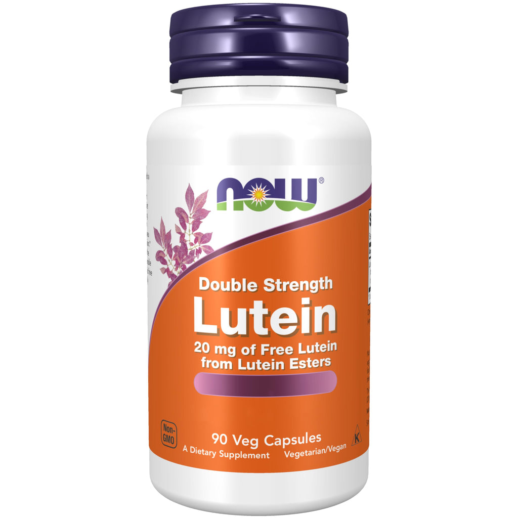 Now Foods Double Strength Lutein 20mg, free lutein esters, 90 vegan capsules, laboratory tested, soy-free, vegetarian, gluten-free, non-GMO - NewNest Australia