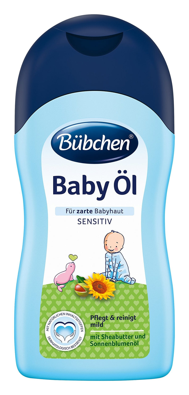 Bübchen Baby Oil, sensitive body oil for delicate baby skin, with shea butter and sunflower oil, quantity: 1 x 400 ml - NewNest Australia