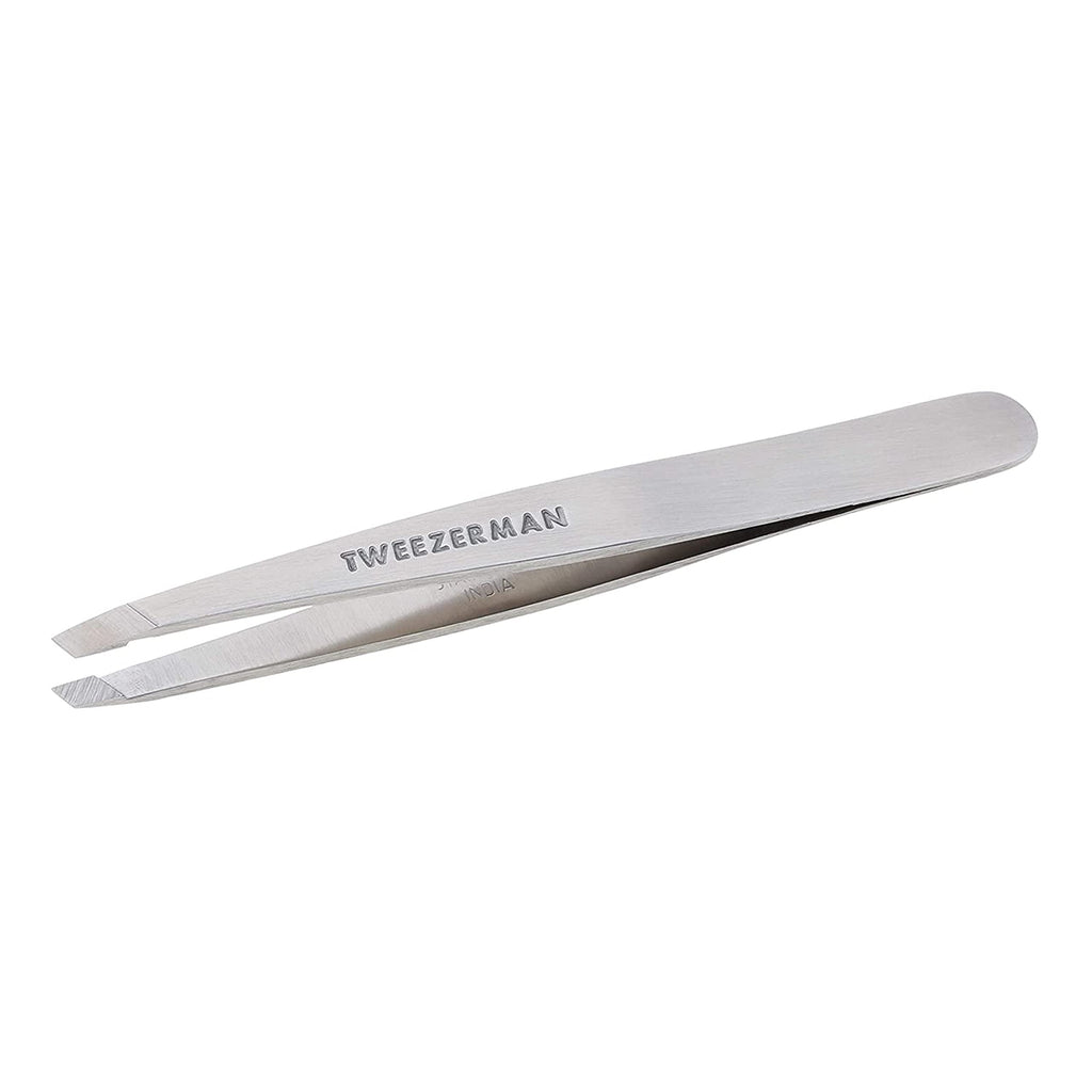 TWEEZERMAN Tweezers for plucking eyebrows, slanted tip, rustproof, stainless steel edition, pack of 1 - NewNest Australia