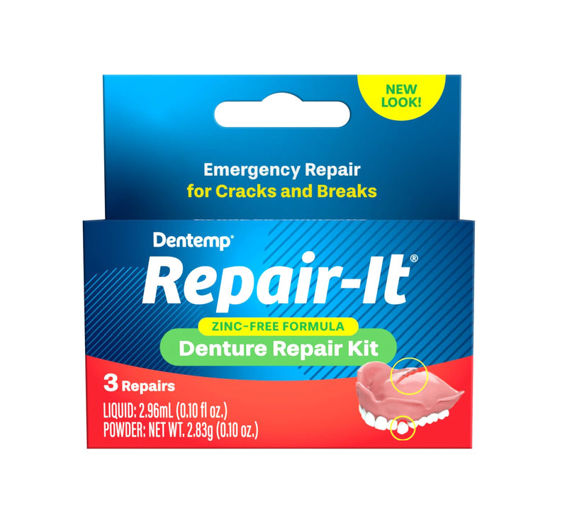 Dentemp emergency set for denture repair with easy and safe use, for 3 repairs - NewNest Australia