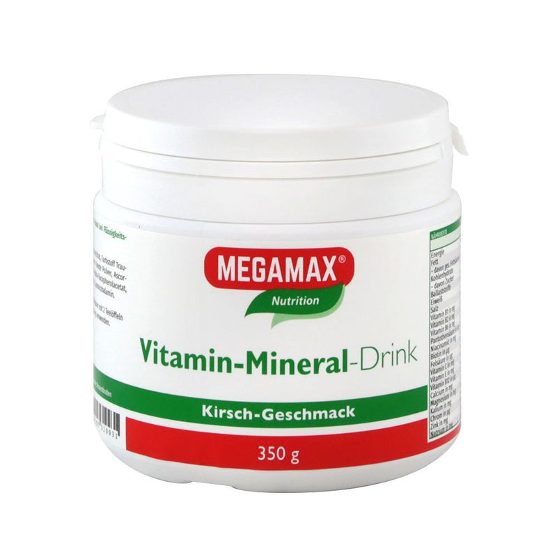 Megamax Vitamin Mineral Drink Cherry 350 G Multivitamin Dietary Supplement High Dose With Many Important Vitamins, Minerals And Trace Elements Calcium, Magnesium And Zinc (Cherry) - NewNest Australia